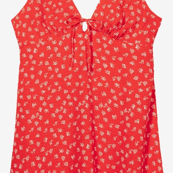 Bershka Red Floral Sleeveless Mini Dress – Size M - Picture 3 of 6
